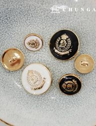 Gold Button 3Piece Vintage Coat Jacket Button Ivy 15mm