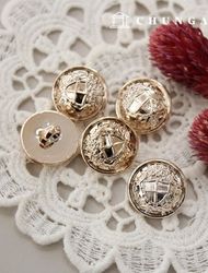 Gold Button 3Piece Vintage Coat Jacket Metal Button 18mm