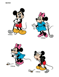 Clothing Transfer Golf Mickey Minnie Eco Bag Reform Heat Transfer Film Sticker MAF052