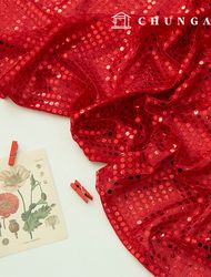 Spangle Fabric Glitter Fabric Stage Costume Party Fabric Halloween New Year Red