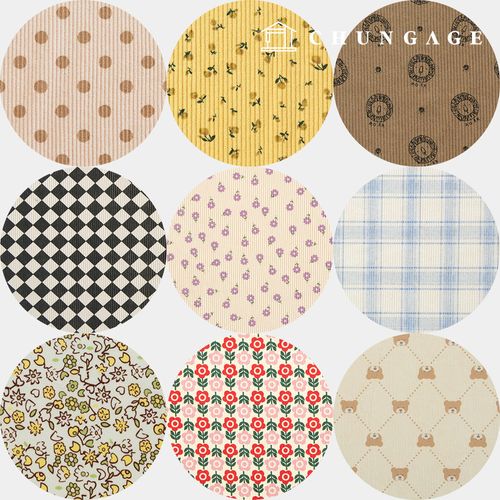 Corduroy Fabric Span Corduroy 8W 16W Floral Fabric Check Dot Print Wide Width Winter Fabric 110 types