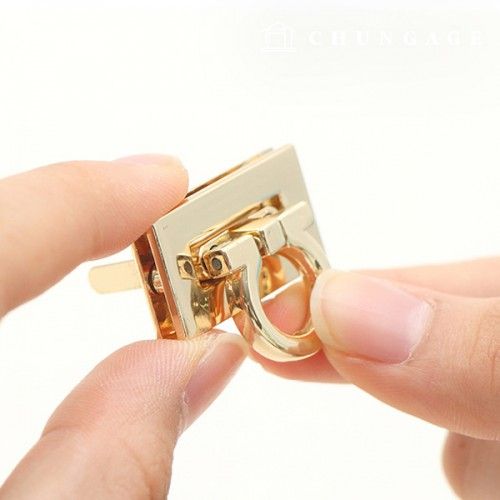 Bag subsidiary materials lock round 3cm Gold 73107