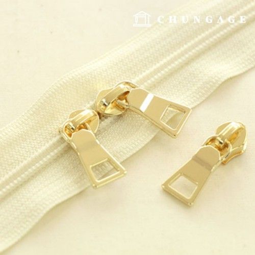 Roll Zipper Home Fashion Coil Zipper 100cm Solid Ivory 60040