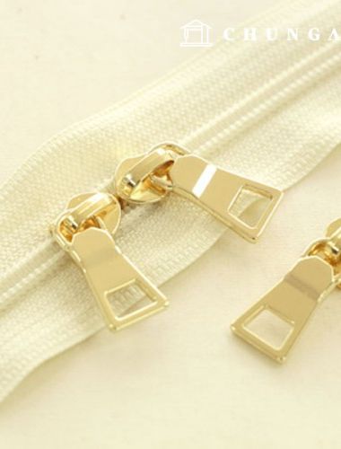 Roll Zipper Home Fashion Coil Zipper 100cm Solid Ivory 60040