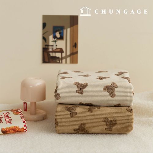 Corduroy Fabric Span Medium Corduroy 8W Corduroy Fabric Teddy Bear Design Wide Width Winter Fabric Cozy Bear 2 Types