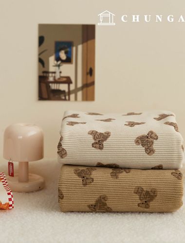 Corduroy Fabric Span Medium Corduroy 8W Corduroy Fabric Teddy Bear Design Wide Width Winter Fabric Cozy Bear 2 Types