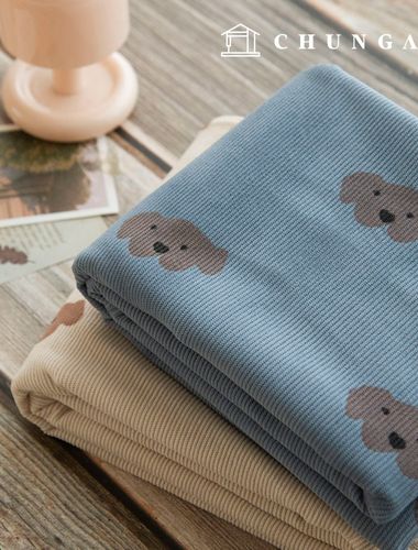 Cordduroy fabric Span 16W Corduroy fabric Dog Patterns Wide Width Winter Fabric Pug Puppy 2 types