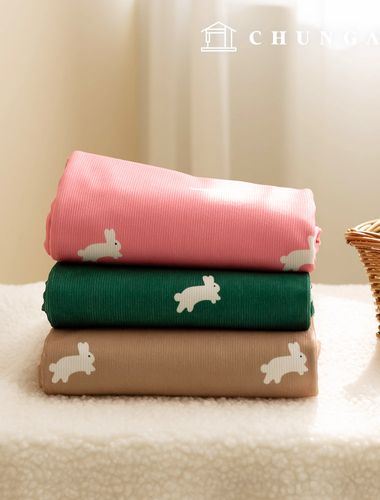 Corduroy Fabric Span 16W Corduroy Fabric Rabbit Wide Width Winter Fabric Cozy Rabbit 3 Types
