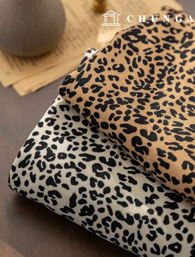 Cordduroy fabric Span 16W corduroy fabric leopard print Wide Width Winter fabric Baby Leo 2 types