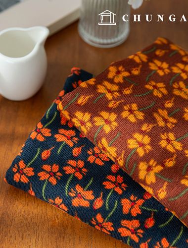 Corduroy Fabric Span 16W Corduroy Fabric Flower Wide Width Winter Fabric Sunset Set 2 Types