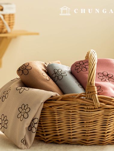 Corduroy Fabric Span 16W Corduroy Fabric Flower Wide Width Winter Fabric Happy Days 4 types