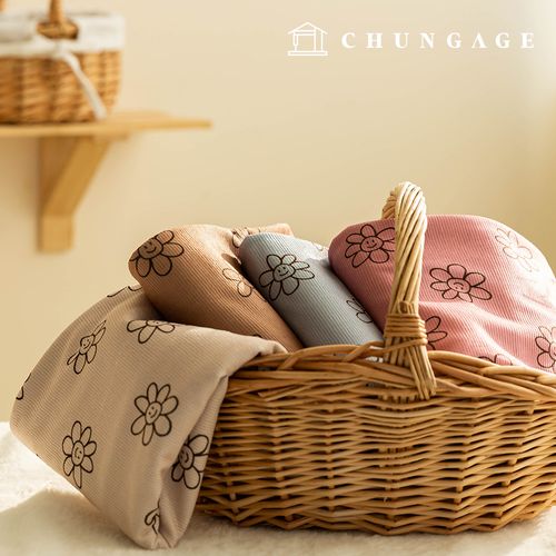 Corduroy Fabric Span 16W Corduroy Fabric Flower Wide Width Winter Fabric Happy Days 4 types