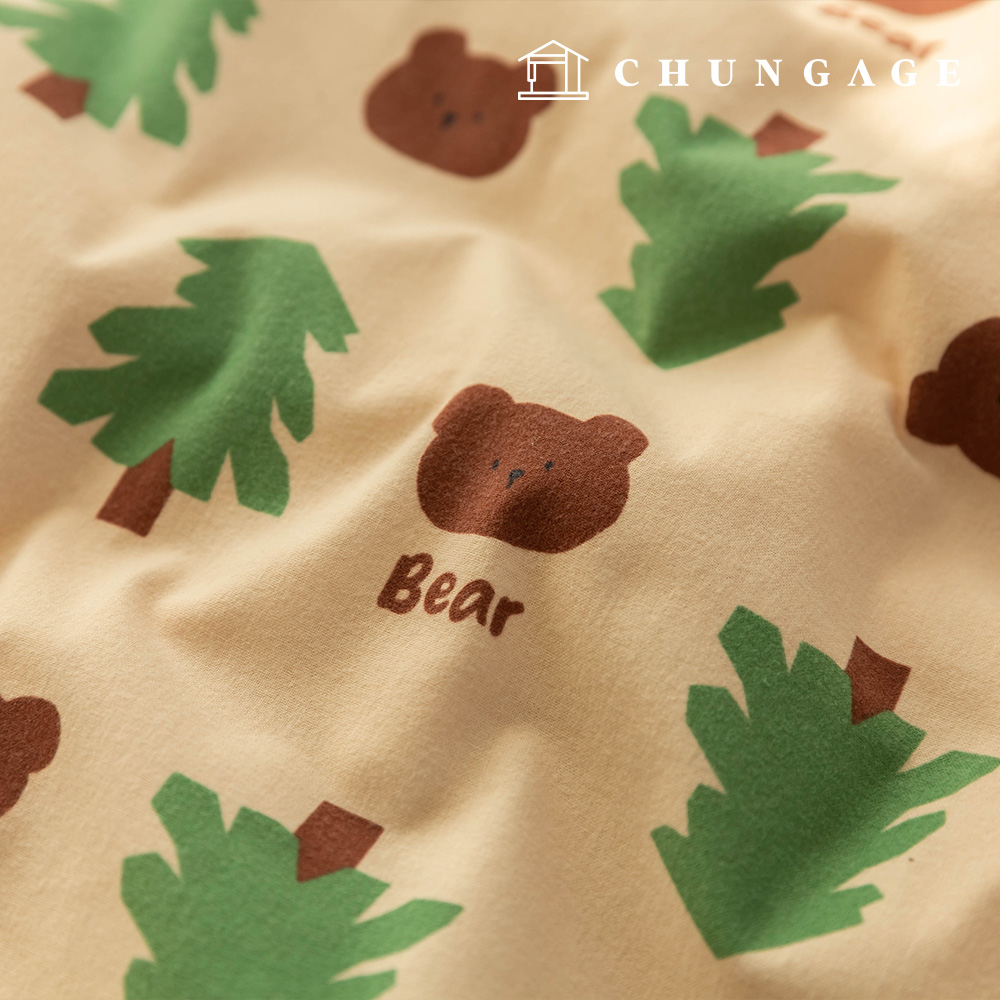 Cotton napping microfiber fleece fabric Winter 20 count teddy bear fabric Wood Bear