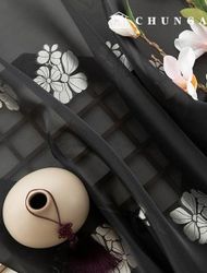 Hanbok fabric Uragiri flower pattern Fabric Hanbok making Black Plum