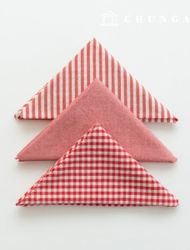 Fabric package Check 4mm scrap fabric cotton Washing Plain piece cloth Melan 3 types 017 Red