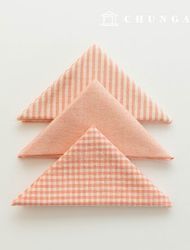 Fabric package Check 4mm scrap fabric cotton Washing Plain piece cloth Melan 3 types 018 True pink
