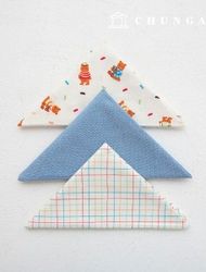 fabric package animal check scrap fabric teddy bear blue piece of cloth 3 types 089