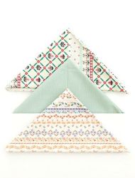 Fabric Package Flower Scrap Fabric Vintage Floral Mint Green Patchwork 3 Types 108