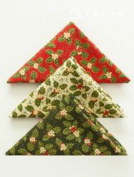 Christmas fabric package scrap fabric cotton 40 count piece fabric poinsettia 3 types 156