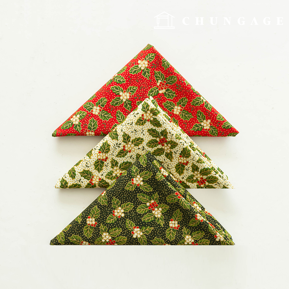 Christmas fabric package scrap fabric cotton 40 count piece fabric poinsettia 3 types 156