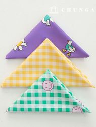 Fabric package Check scrap fabric smile animal duck cotton Yellow Green Purple 3 types of scrap fabric 147