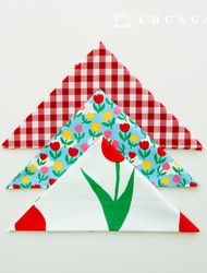Fabric package Flower scrap fabric floral check fabric Doll puppy clothes making scrap fabric 3 types 178