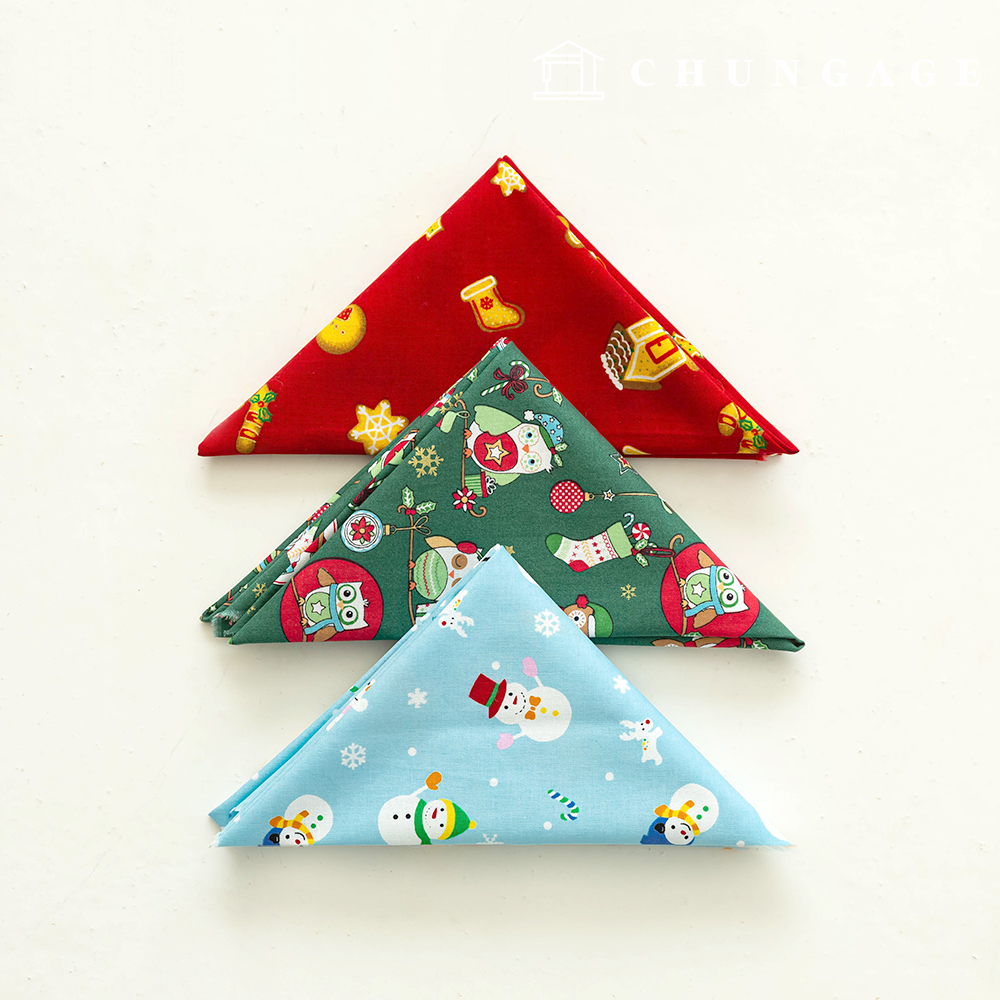 Christmas fabric package scrap fabric cotton 40 count merry winter 3 types 163