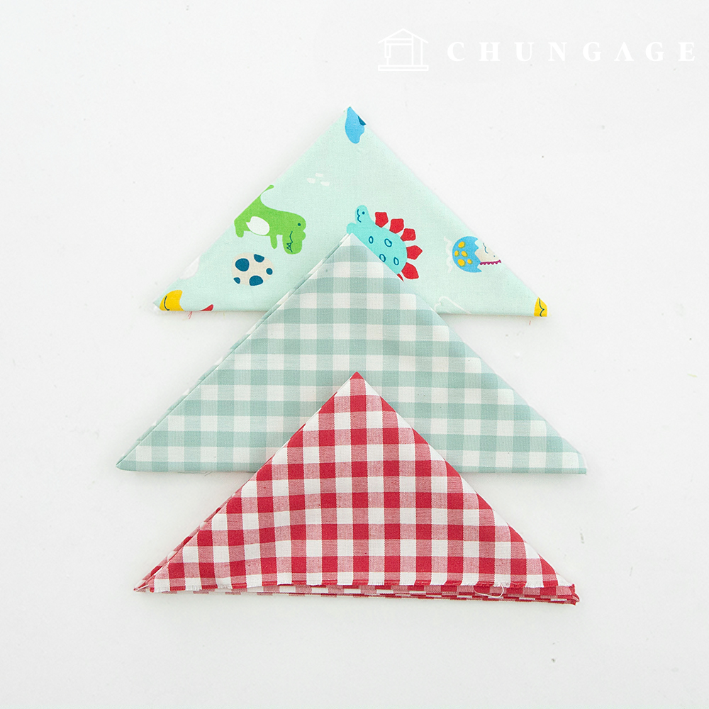 fabric package Check scrap fabric dinosaur pattern cotton Doll puppy clothes making scrap fabric 3 types 141