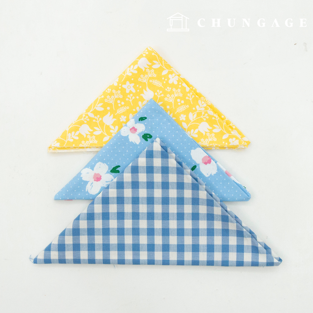 Fabric package Flower fabric Flower pattern Check Fabric Yellow Patchwork 3 pack 135