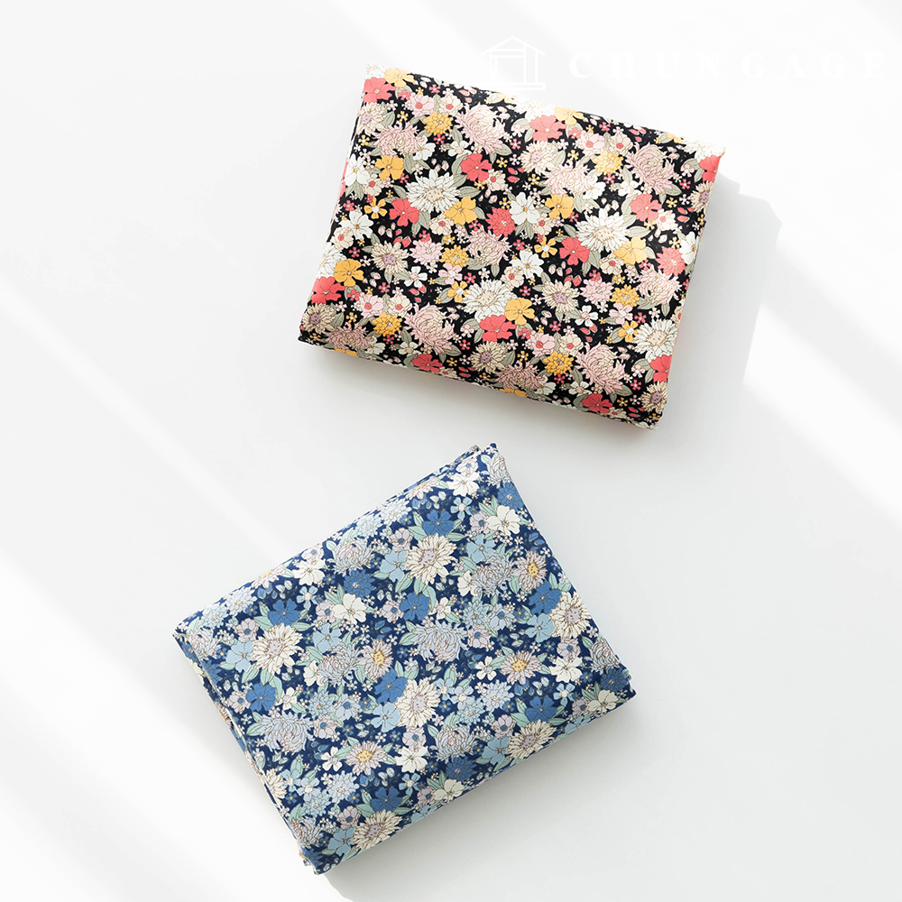 Cotton fabric 30 count high density floral pattern Flower Fabric Night Shasta 2 types