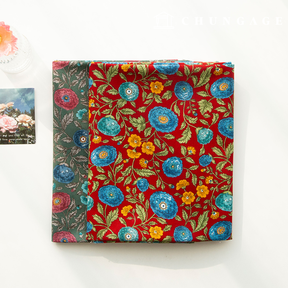 Oxford fabric cotton 20 count flower pattern Flower Fabric oriental floral 2 types