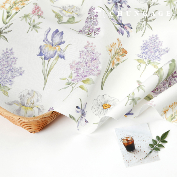 Eco-friendly antibacterial and anti-inflammatory fabric E-DTP cotton 20 count Summer Day Flower