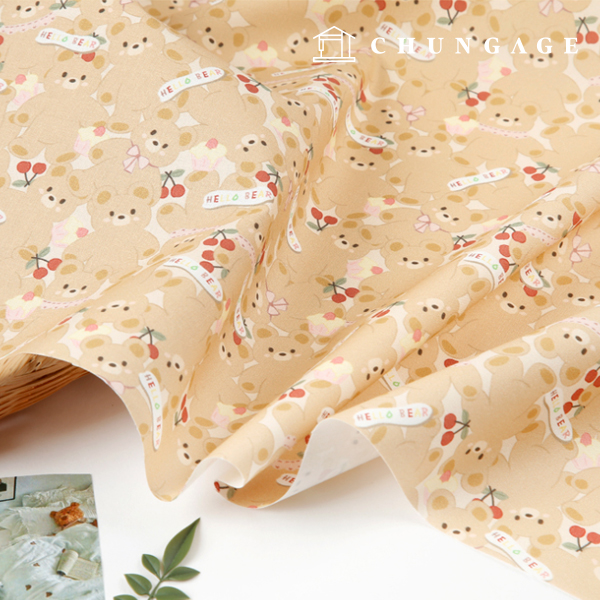 Eco-friendly antibacterial and anti-inflammatory fabric E-DTP cotton 20 count Hello Bear