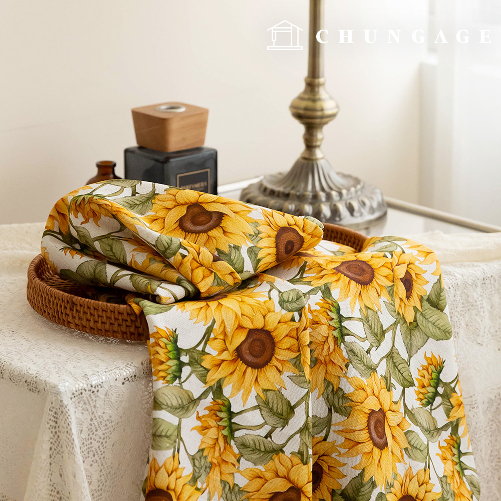 Linen Fabric DTP Bio-washing Cotton Linen Fabric Vintage Flower Pattern Flower Fabric Wide Width Clitie 2 types