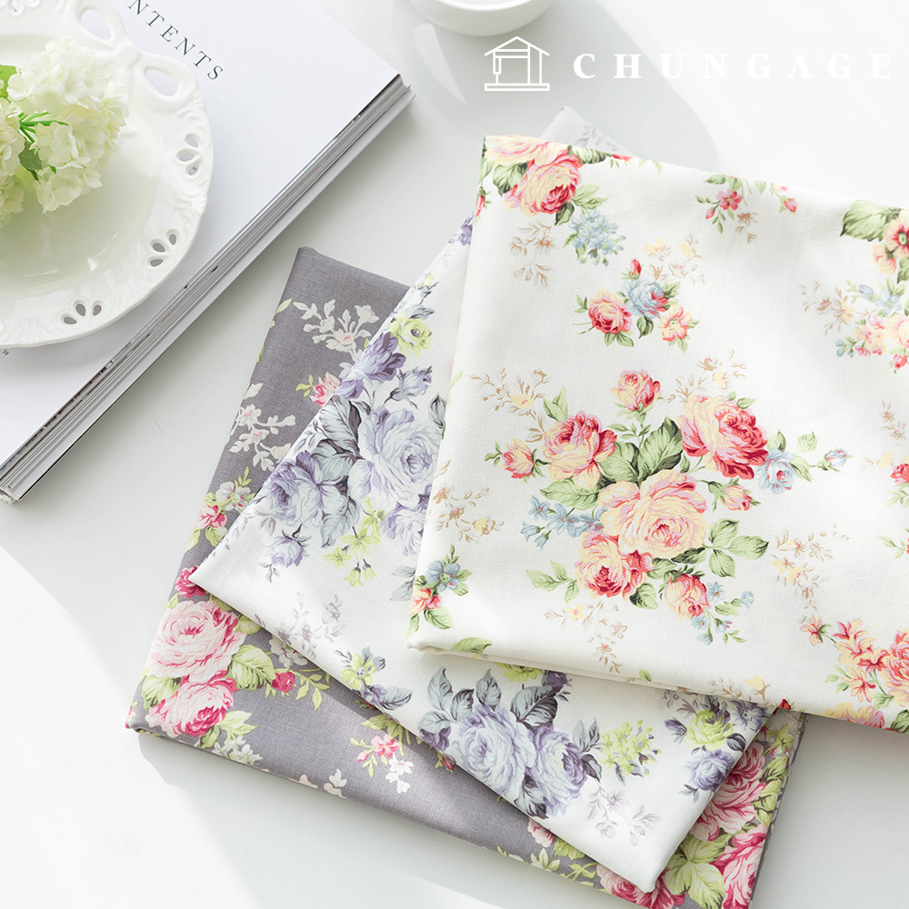 Cotton Oxford Fabric Flower Pattern Rose Proposal 3 Types