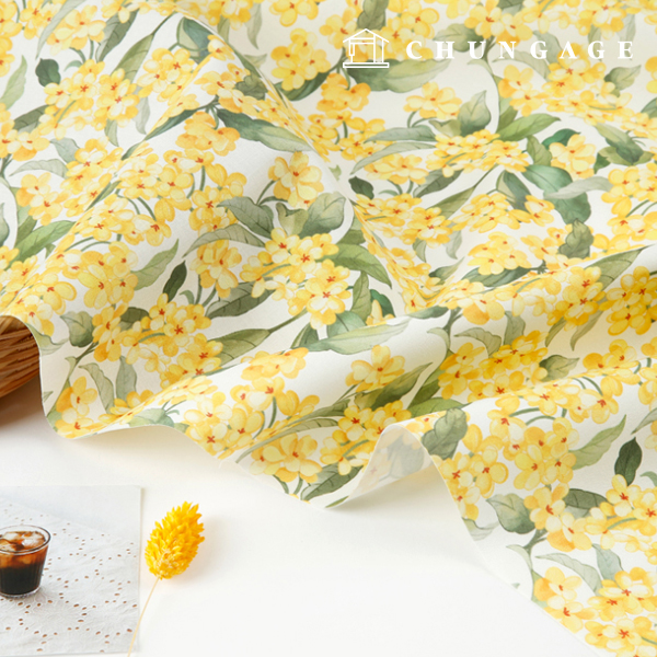 Eco-friendly antibacterial and anti-inflammatory fabric E-DTP cotton 20 count Forsythia