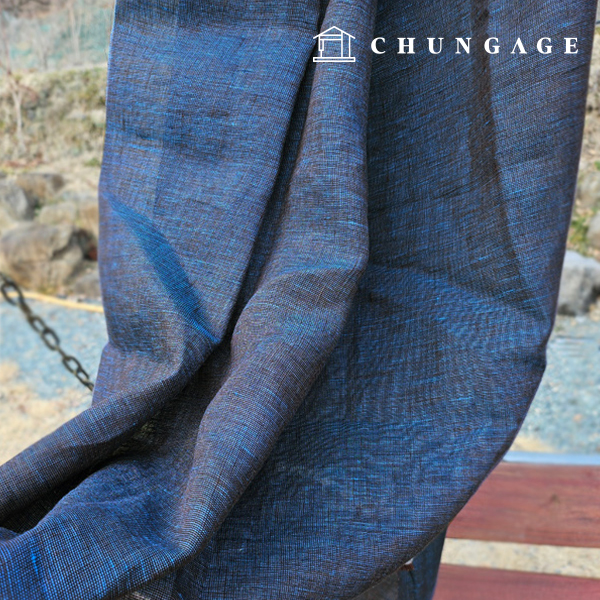Linen Fabric Washing Plain Linen Fabric 40 count Wide Width Gradation two tone Blue Brown