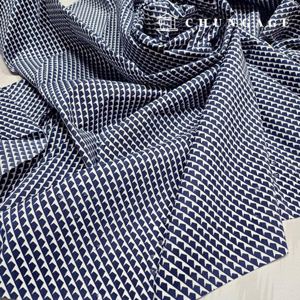 Cotton Blend Fabric Life Waterproof Span Clothing Fabric Navy Saw