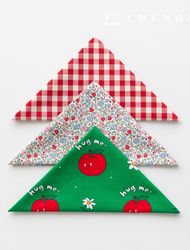 Fabric package Flower scrap fabric floral fruit check fabric Doll puppy clothes making 3 types 202