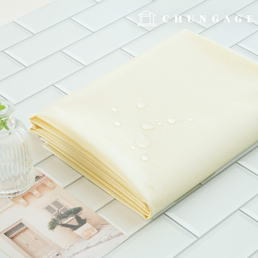 Waterproof Cloth Cotton Cloth Washing Laminate Waterproof Fabric Non-toxic TPU Wide Width Cream Yellow