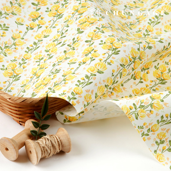 Oxford fabric cotton 20 count eco-friendly DTP Wide Width yellow palm MOXYS1463