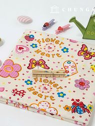 cotton oxford fabric flower pattern Flower Fabric Flower Heart Ivory