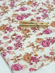 Cotton Oxford Fabric Flower Fabric Lauren Pink