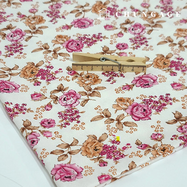Cotton Oxford Fabric Flower Fabric Lauren Pink