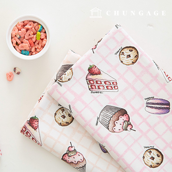 Oxford fabric, cotton 20 count check cloth, 2 kinds of sweet cakes