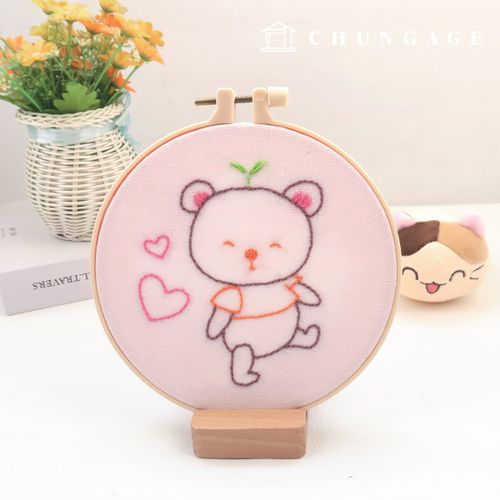 Punch Needle French Embroidery Package DIY Set Emotional Animal Christmas Ajang Ajang Bear