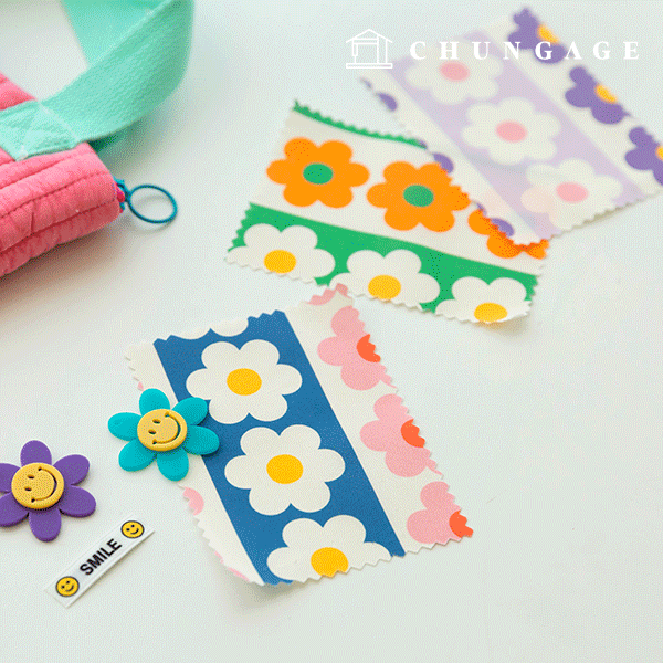 Cotton fabric 40 count DTP floral flower fabric Stripe stamp flower 3 types