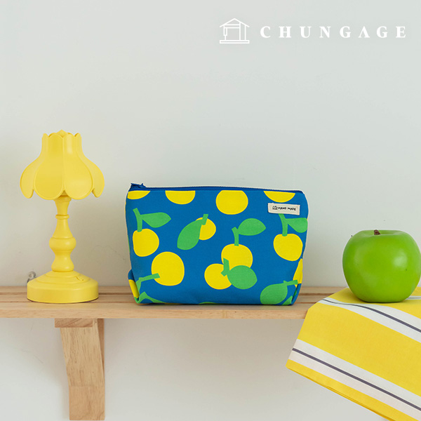 cotton Oxford Fabric Fruit Fabric DTP Wide Width Blue Lemon OX-520