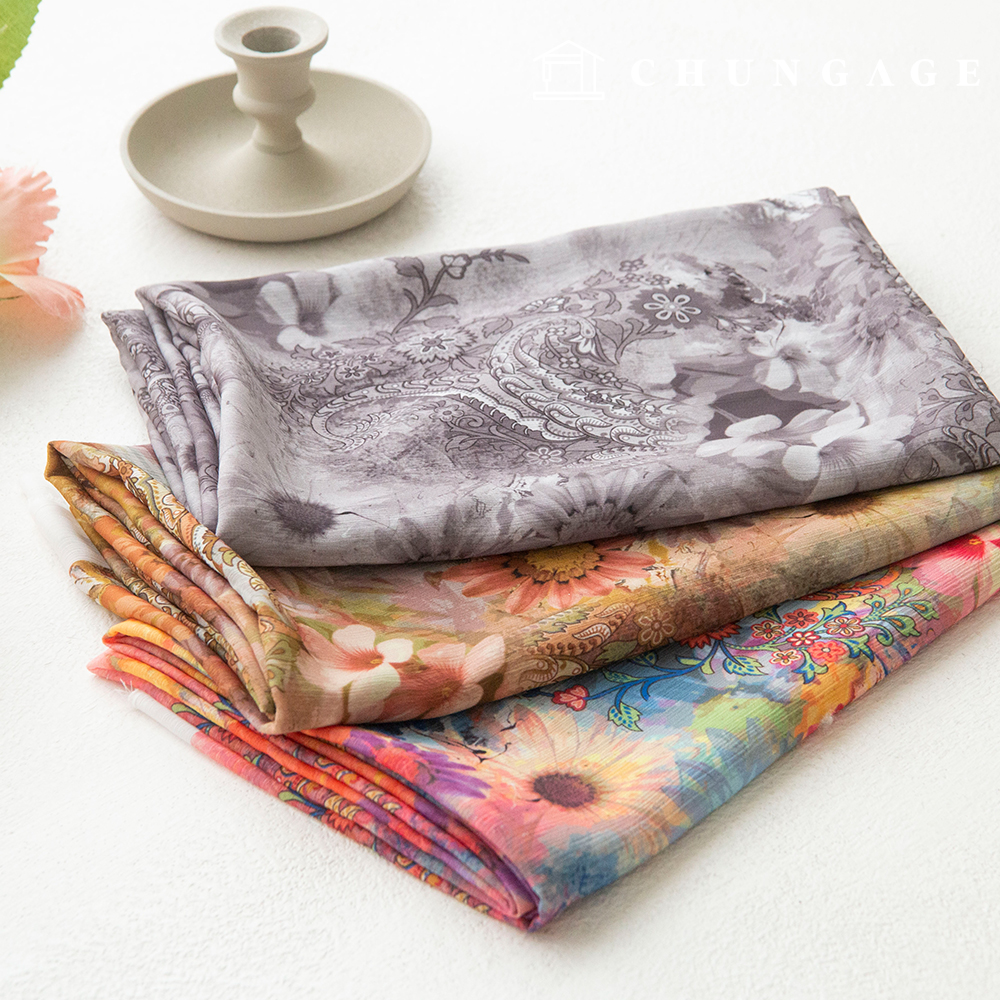 Chiffon Fabric DTP Floral Paisley Wide Width Chiffon Poly Fabric 21 Remnants 3 Types