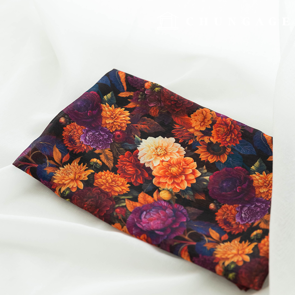 Chiffon Fabric DTP Floral Wide Width Chiffon Poly Fabric 23 Tanya